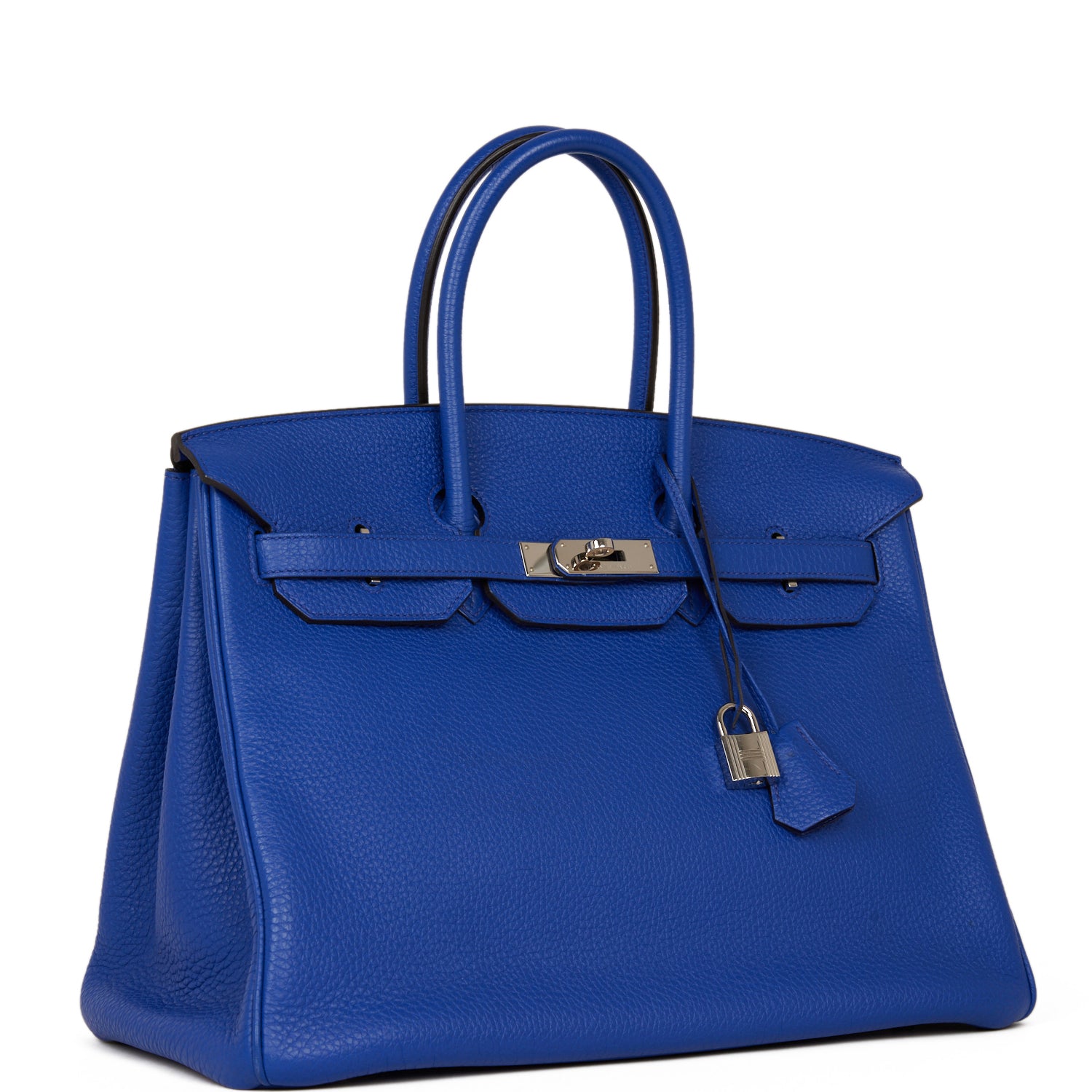 Top Quality HMS Birkin 35 Bleu Electric Togo Palladium Hardware