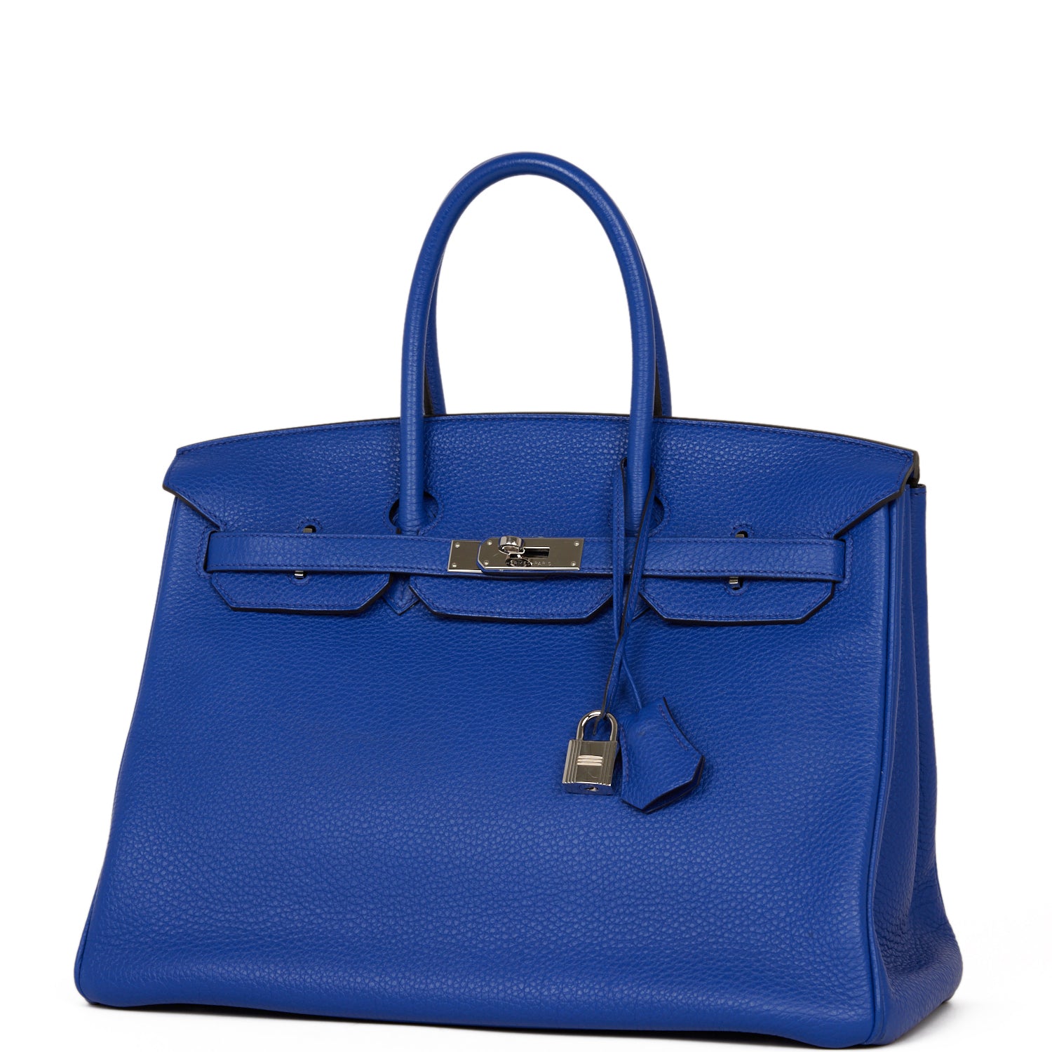 Top Quality HMS Birkin 35 Bleu Electric Togo Palladium Hardware