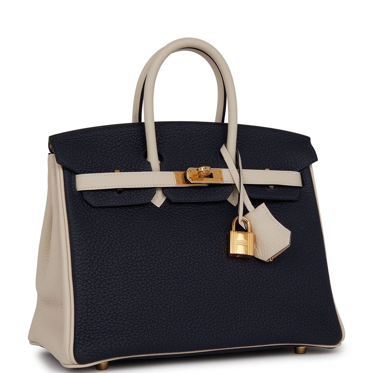 HMS Special Order (HSS) Birkin 25 Bleu Nuit and Craie Togo Gold Hardware