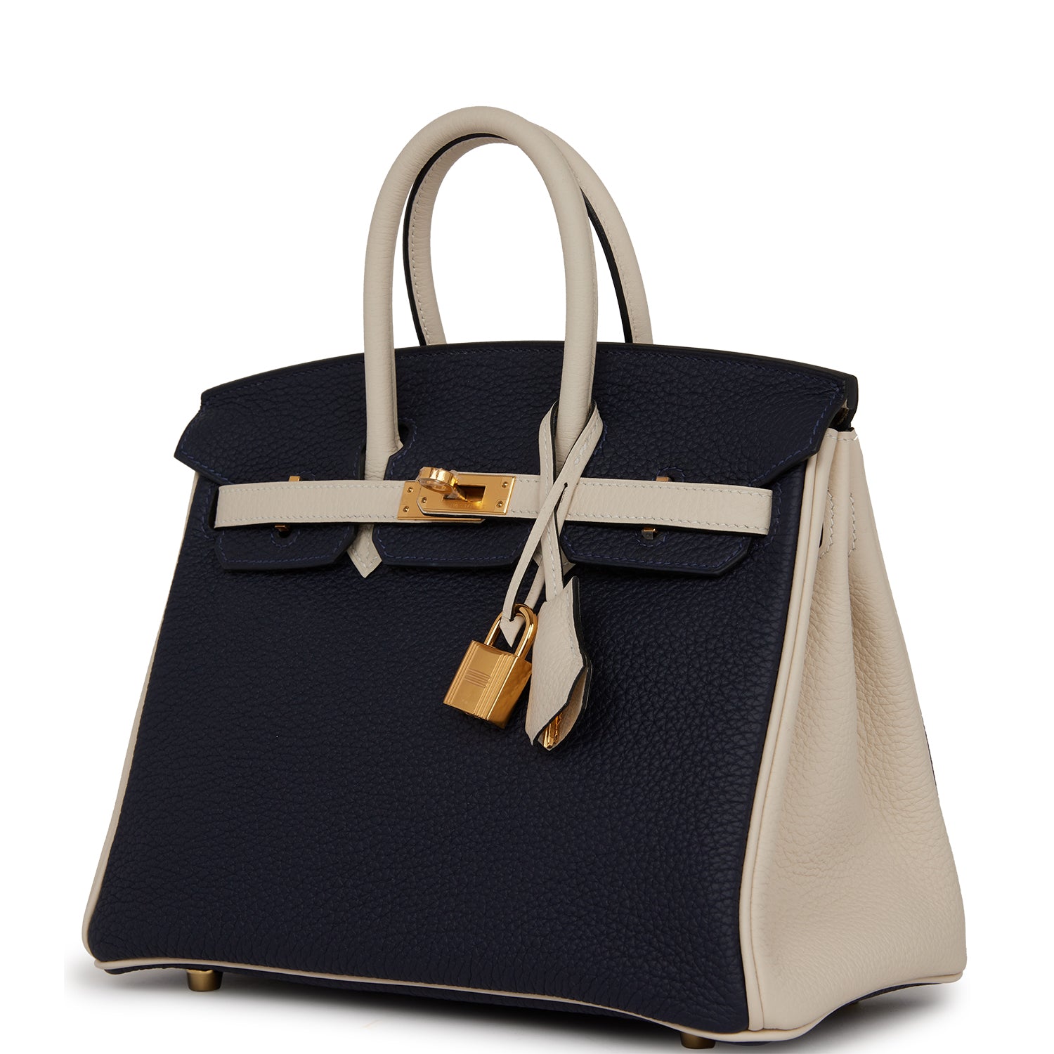 HMS Special Order (HSS) Birkin 25 Bleu Nuit and Craie Togo Gold Hardware