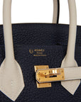 HMS Special Order (HSS) Birkin 25 Bleu Nuit and Craie Togo Gold Hardware