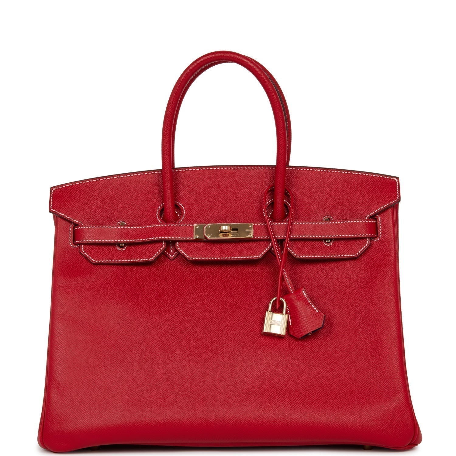 Top Quality HMS Birkin 35 Rouge Casaque Candy Epsom Permabrass Hardware