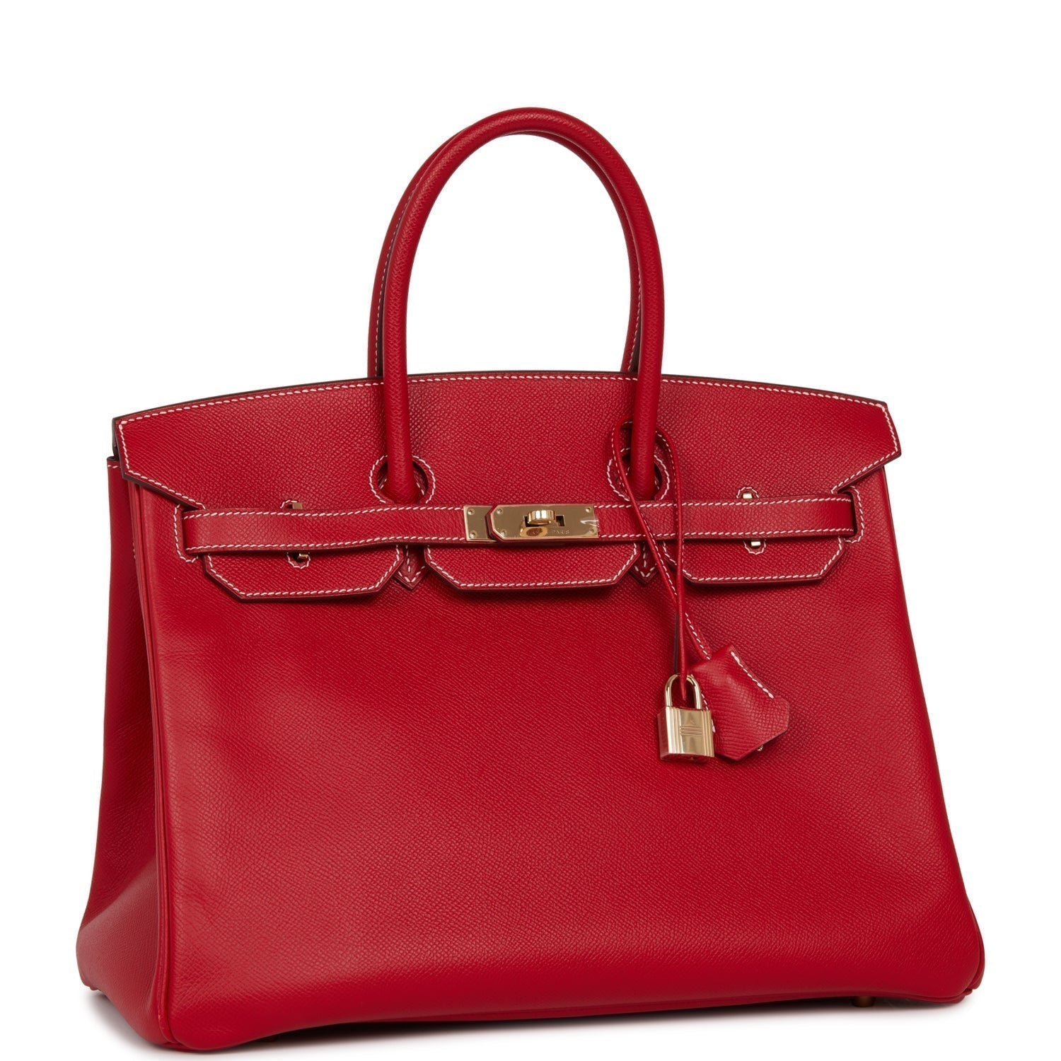 Top Quality HMS Birkin 35 Rouge Casaque Candy Epsom Permabrass Hardware