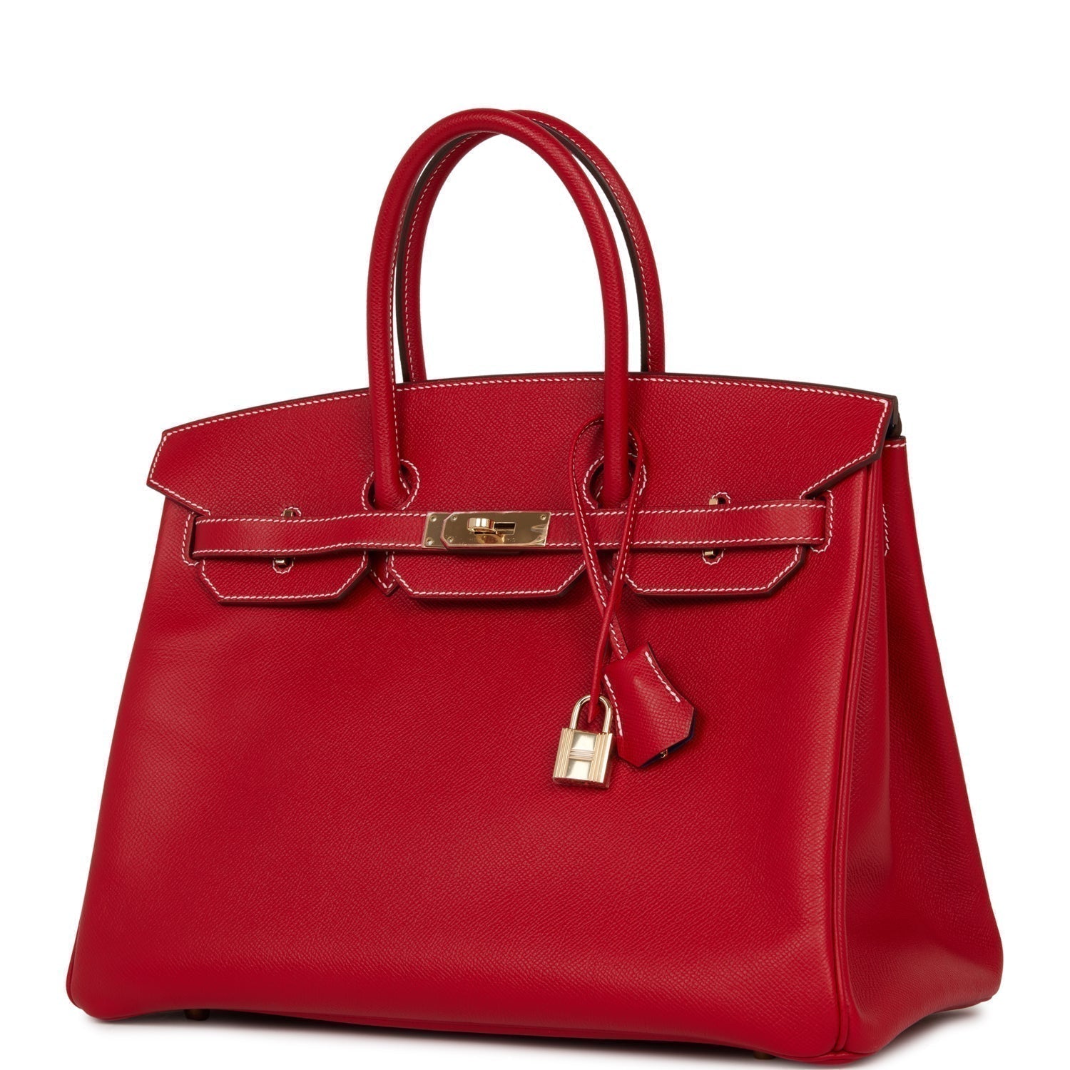 Top Quality HMS Birkin 35 Rouge Casaque Candy Epsom Permabrass Hardware