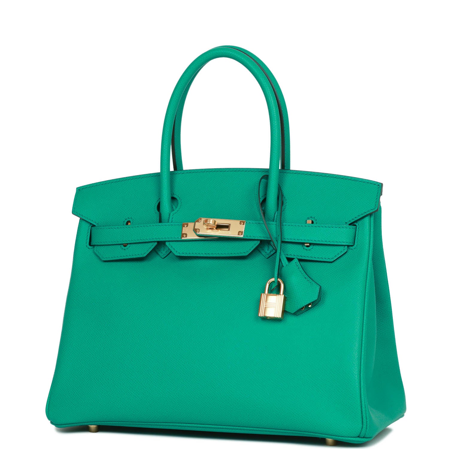 HMS Birkin 30 Vert Jade Epsom Gold Hardware