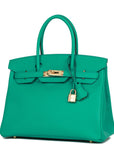 HMS Birkin 30 Vert Jade Epsom Gold Hardware