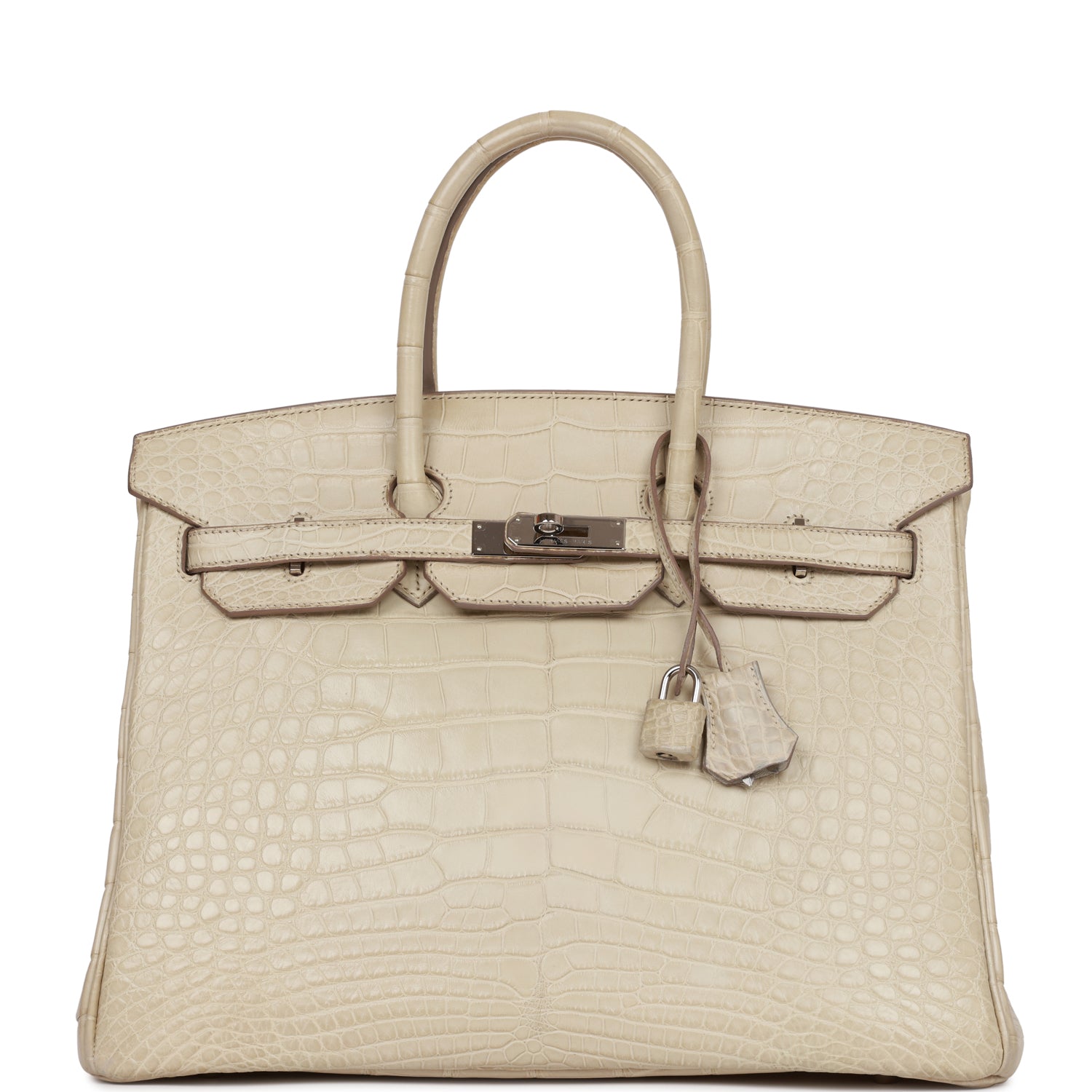 Top Quality HMS Birkin 35 Beton Matte Alligator Palladium Hardware