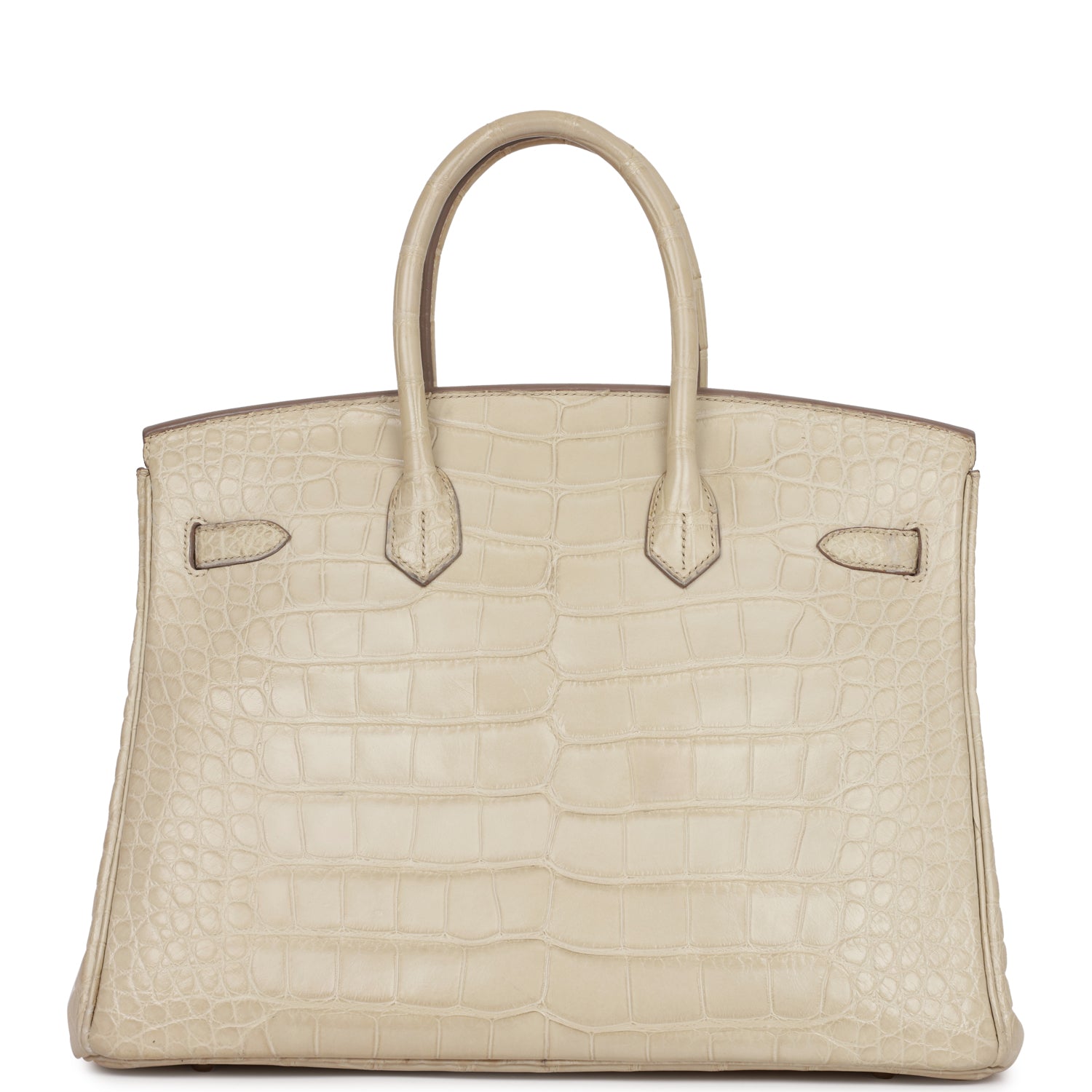 Top Quality HMS Birkin 35 Beton Matte Alligator Palladium Hardware