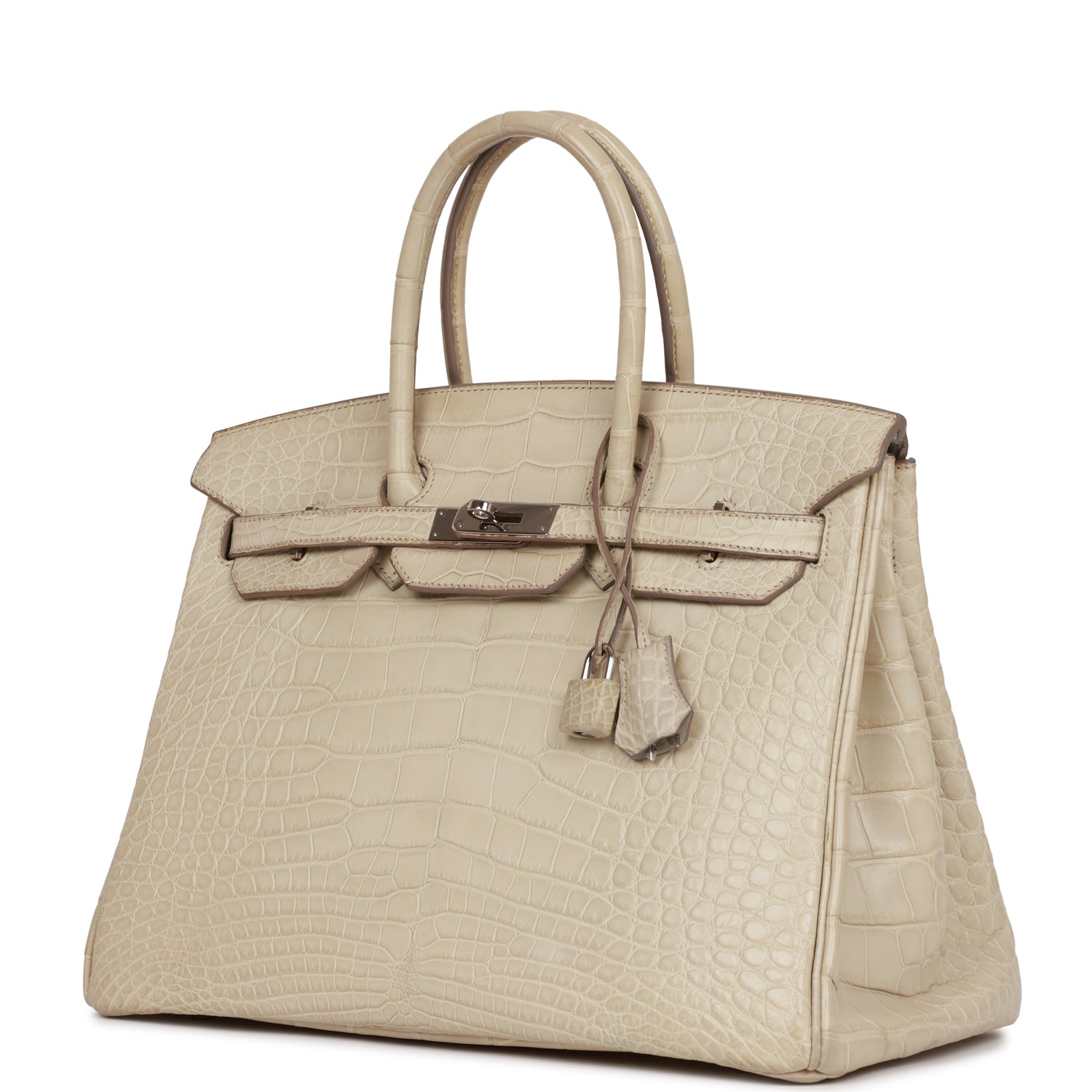 Top Quality HMS Birkin 35 Beton Matte Alligator Palladium Hardware