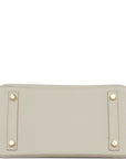 HMS Birkin 25 Gris Perle Togo Gold Hardware