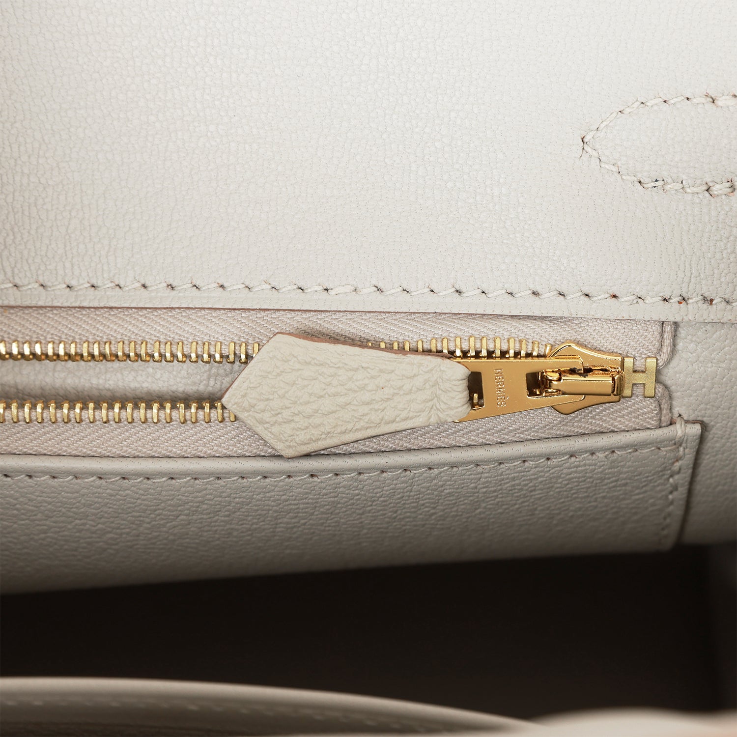 HMS Birkin 25 Gris Perle Togo Gold Hardware