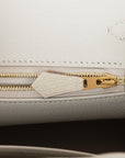 HMS Birkin 25 Gris Perle Togo Gold Hardware