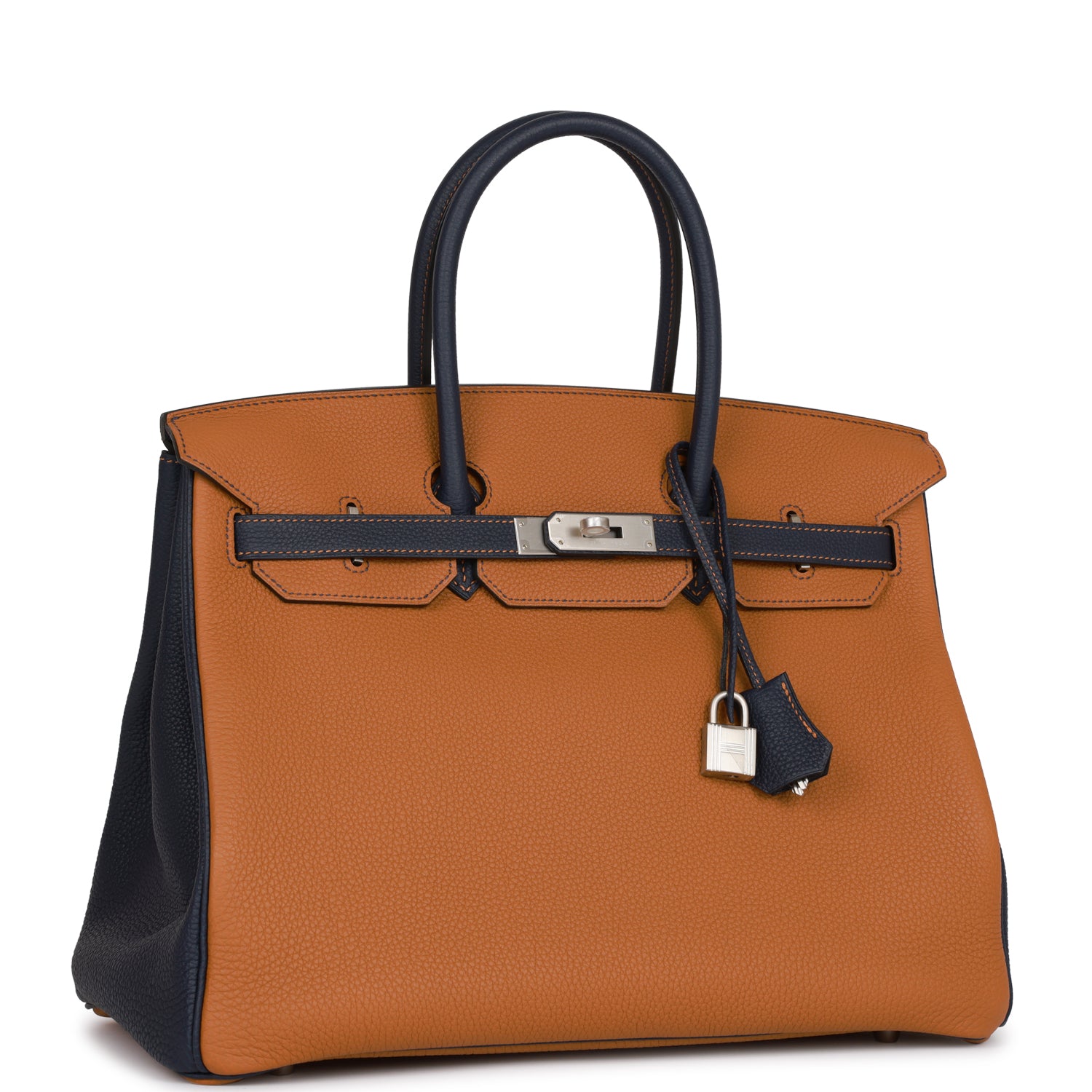 HMS Special Order (HSS) Birkin 35 Gold and Bleu Nuit Togo Brushed Palladium Hardware