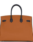 HMS Special Order (HSS) Birkin 35 Gold and Bleu Nuit Togo Brushed Palladium Hardware