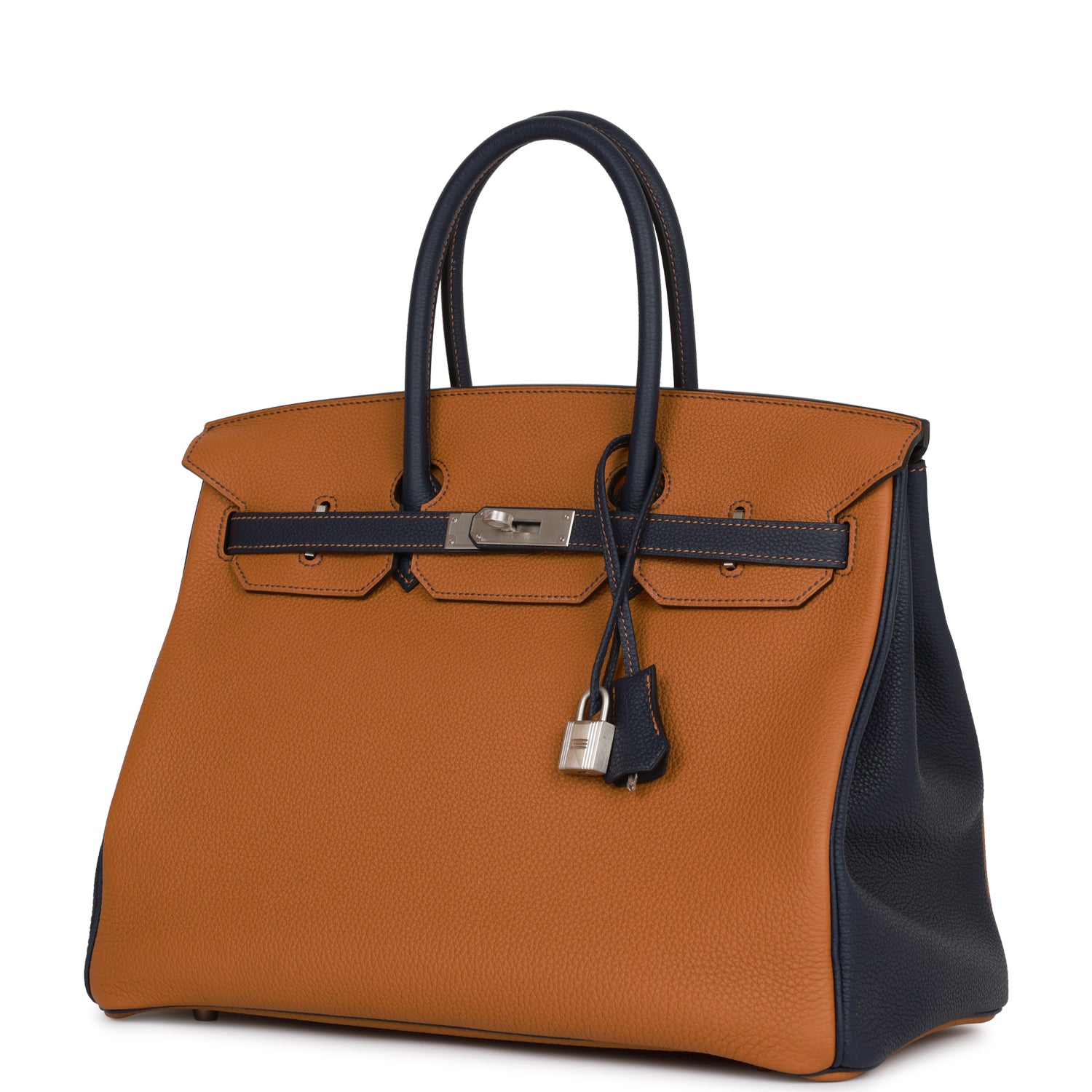 HMS Special Order (HSS) Birkin 35 Gold and Bleu Nuit Togo Brushed Palladium Hardware