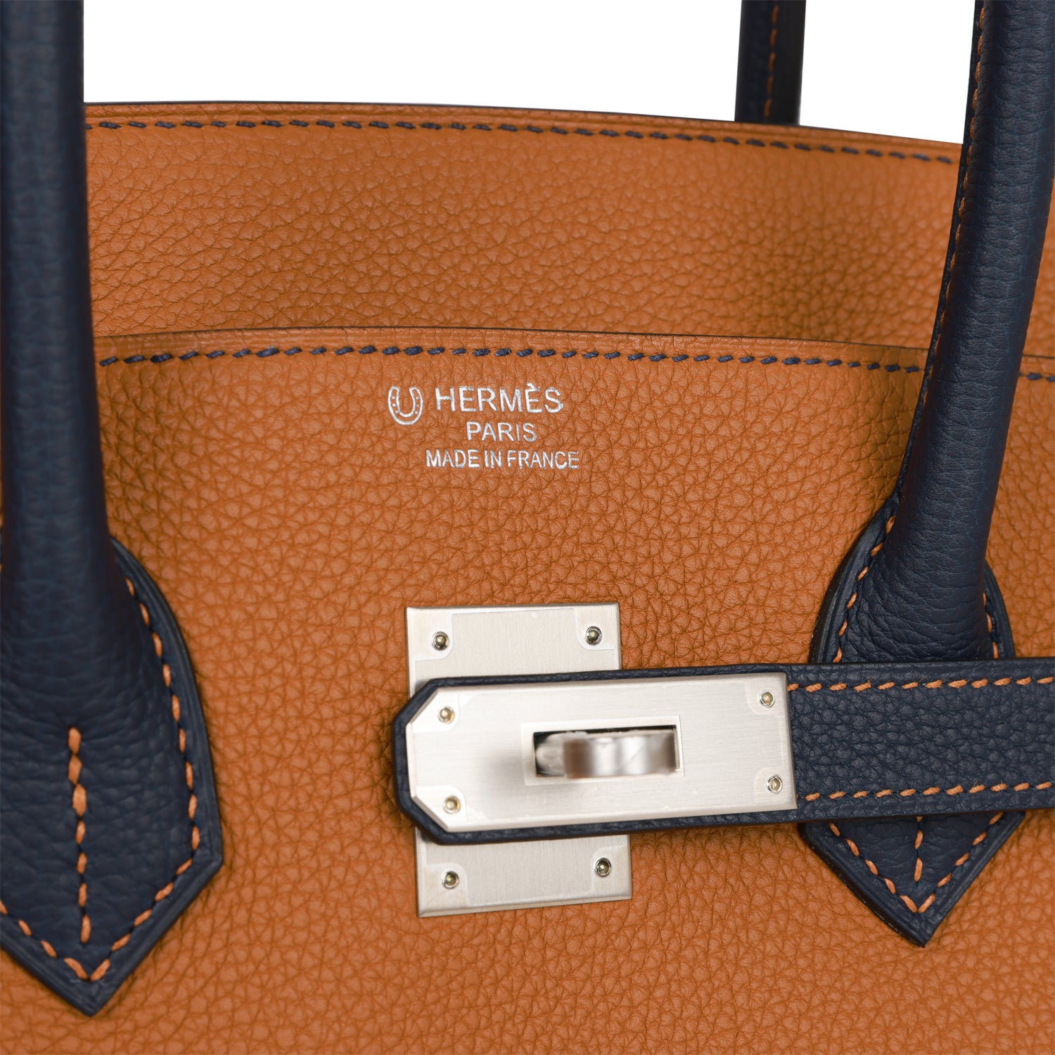 HMS Special Order (HSS) Birkin 35 Gold and Bleu Nuit Togo Brushed Palladium Hardware