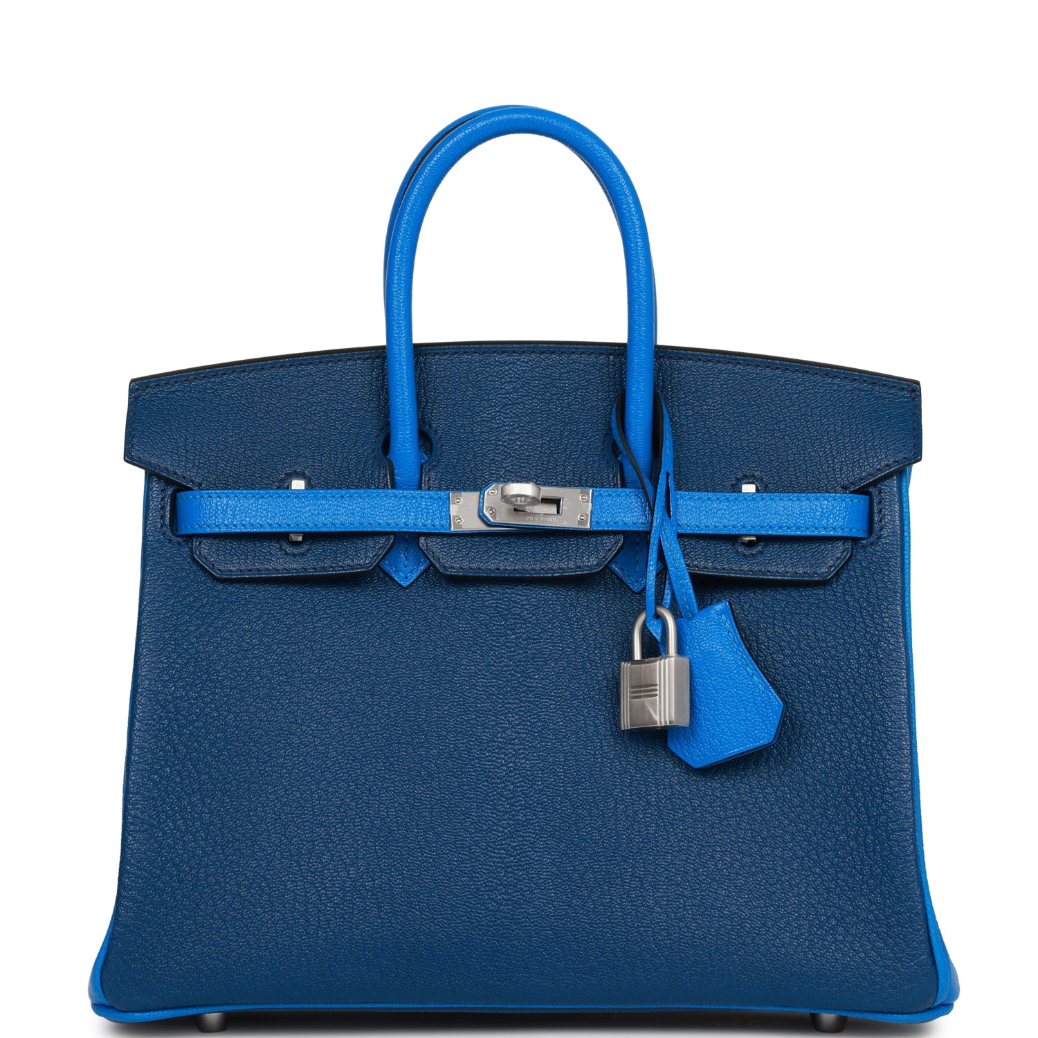 HMS Special Order (HSS) Birkin 25 Bleu Hydra and Bleu Saphir Chèvre Brushed Palladium Hardware
