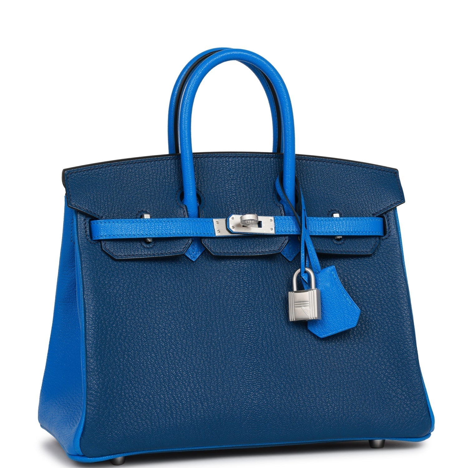HMS Special Order (HSS) Birkin 25 Bleu Hydra and Bleu Saphir Chèvre Brushed Palladium Hardware