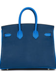 HMS Special Order (HSS) Birkin 25 Bleu Hydra and Bleu Saphir Chèvre Brushed Palladium Hardware