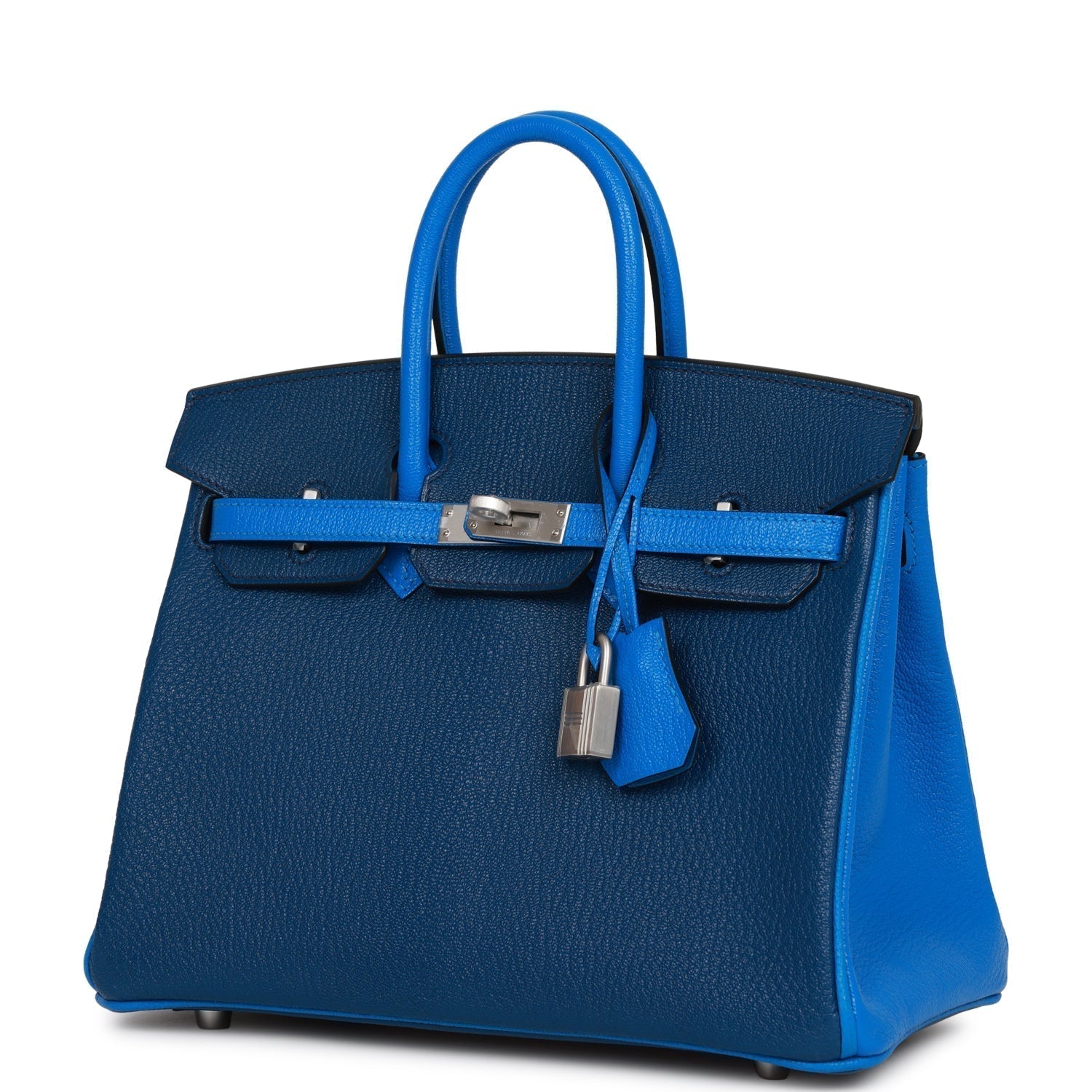 HMS Special Order (HSS) Birkin 25 Bleu Hydra and Bleu Saphir Chèvre Brushed Palladium Hardware