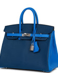 HMS Special Order (HSS) Birkin 25 Bleu Hydra and Bleu Saphir Chèvre Brushed Palladium Hardware