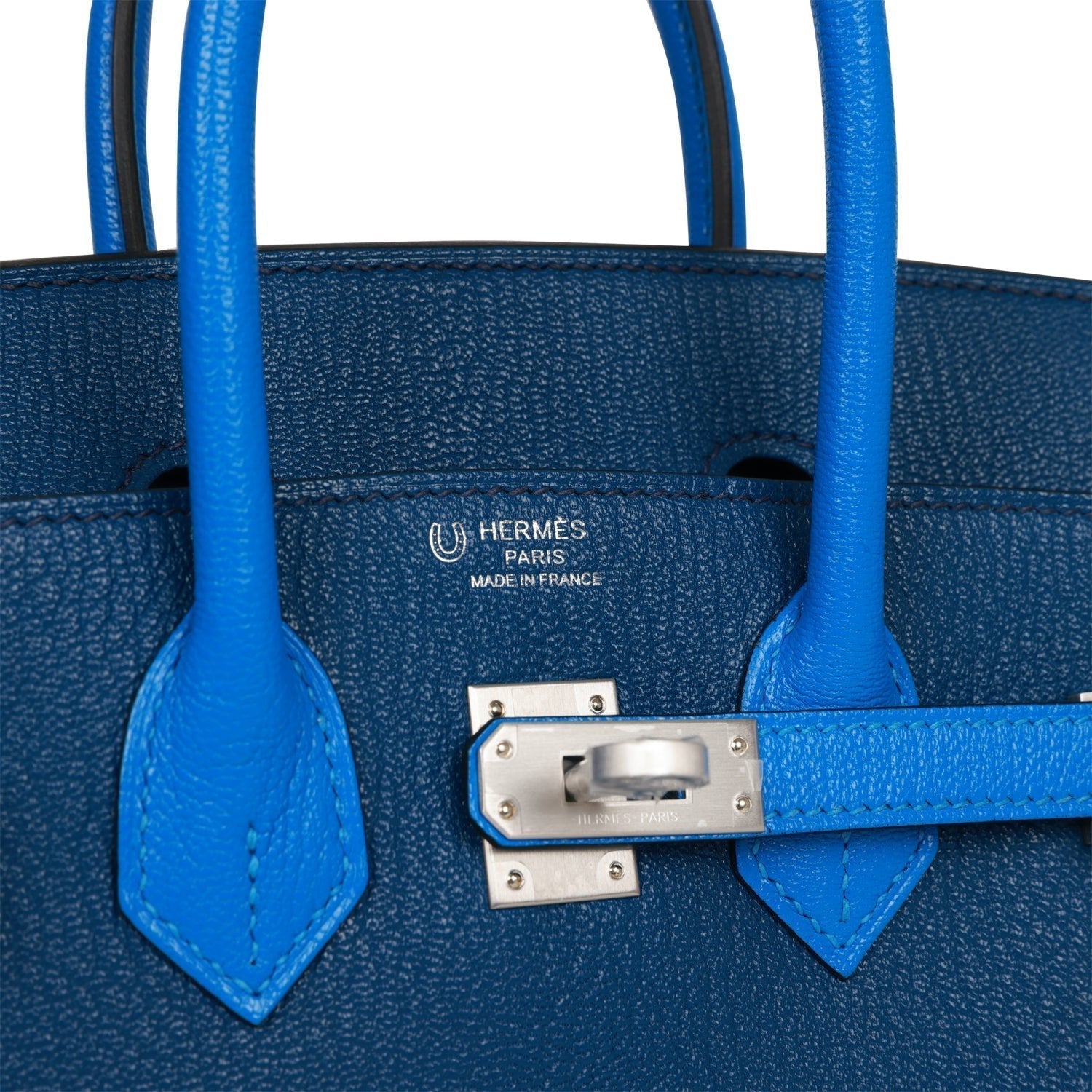 HMS Special Order (HSS) Birkin 25 Bleu Hydra and Bleu Saphir Chèvre Brushed Palladium Hardware