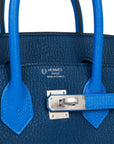 HMS Special Order (HSS) Birkin 25 Bleu Hydra and Bleu Saphir Chèvre Brushed Palladium Hardware