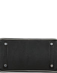 HMS Special Order (HSS) Birkin 25 Black and Gris Perle Chèvre Brushed Palladium Hardware