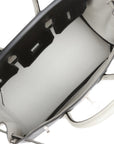 HMS Special Order (HSS) Birkin 25 Black and Gris Perle Chèvre Brushed Palladium Hardware