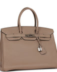Top Quality HMS Birkin 35 Gris Tourterelle Togo Palladium Hardware