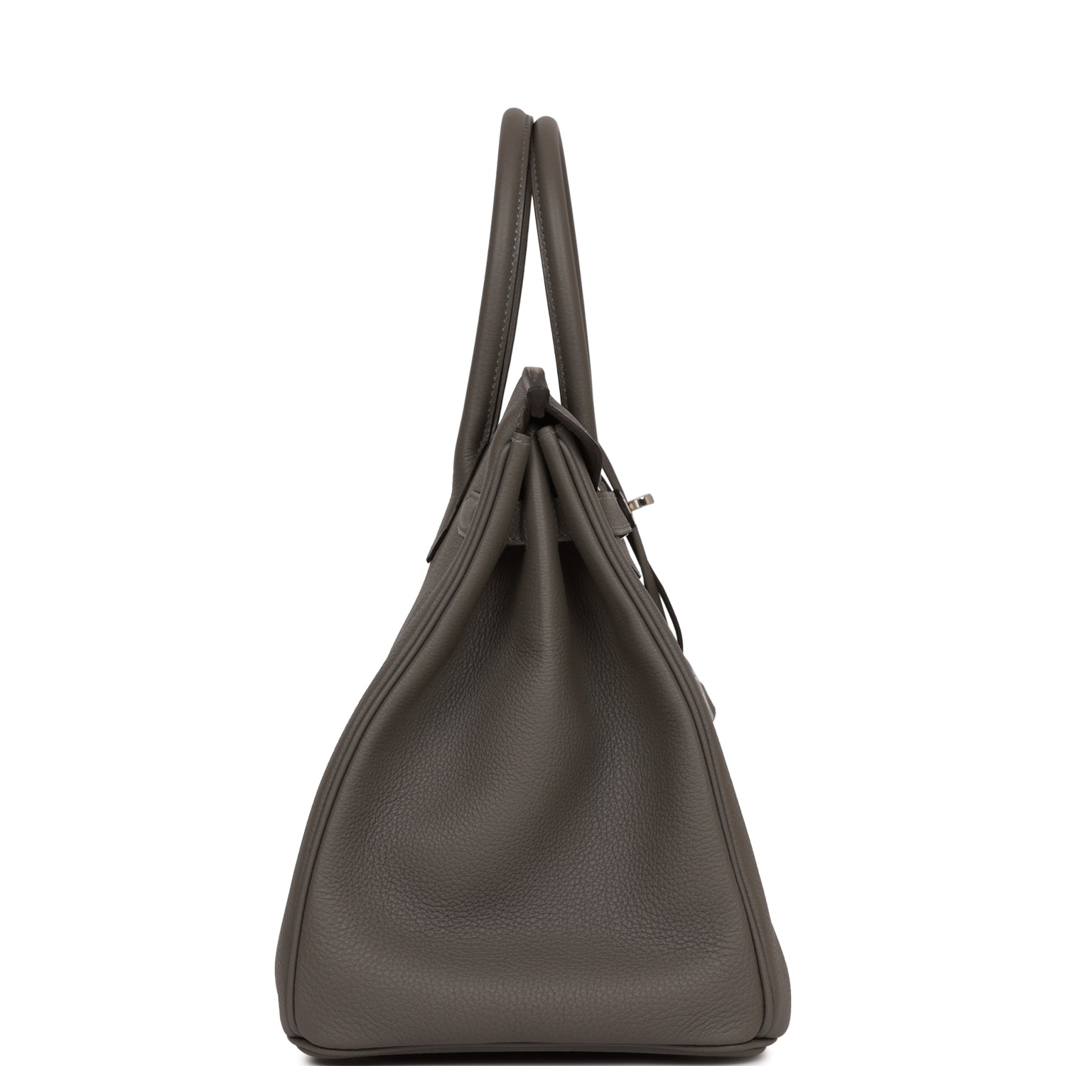 HMS Birkin 35 Gris Meyer Togo Palladium Hardware