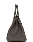 HMS Birkin 35 Gris Meyer Togo Palladium Hardware