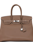 Top Quality HMS Birkin 35 Etoupe Togo Palladium Hardware
