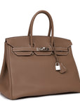 Top Quality HMS Birkin 35 Etoupe Togo Palladium Hardware