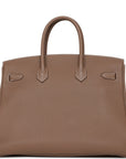 Top Quality HMS Birkin 35 Etoupe Togo Palladium Hardware