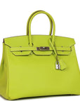 Top Quality HMS Birkin 35 Kiwi Candy Epsom Palladium Hardware