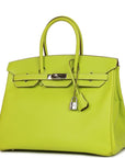 Top Quality HMS Birkin 35 Kiwi Candy Epsom Palladium Hardware