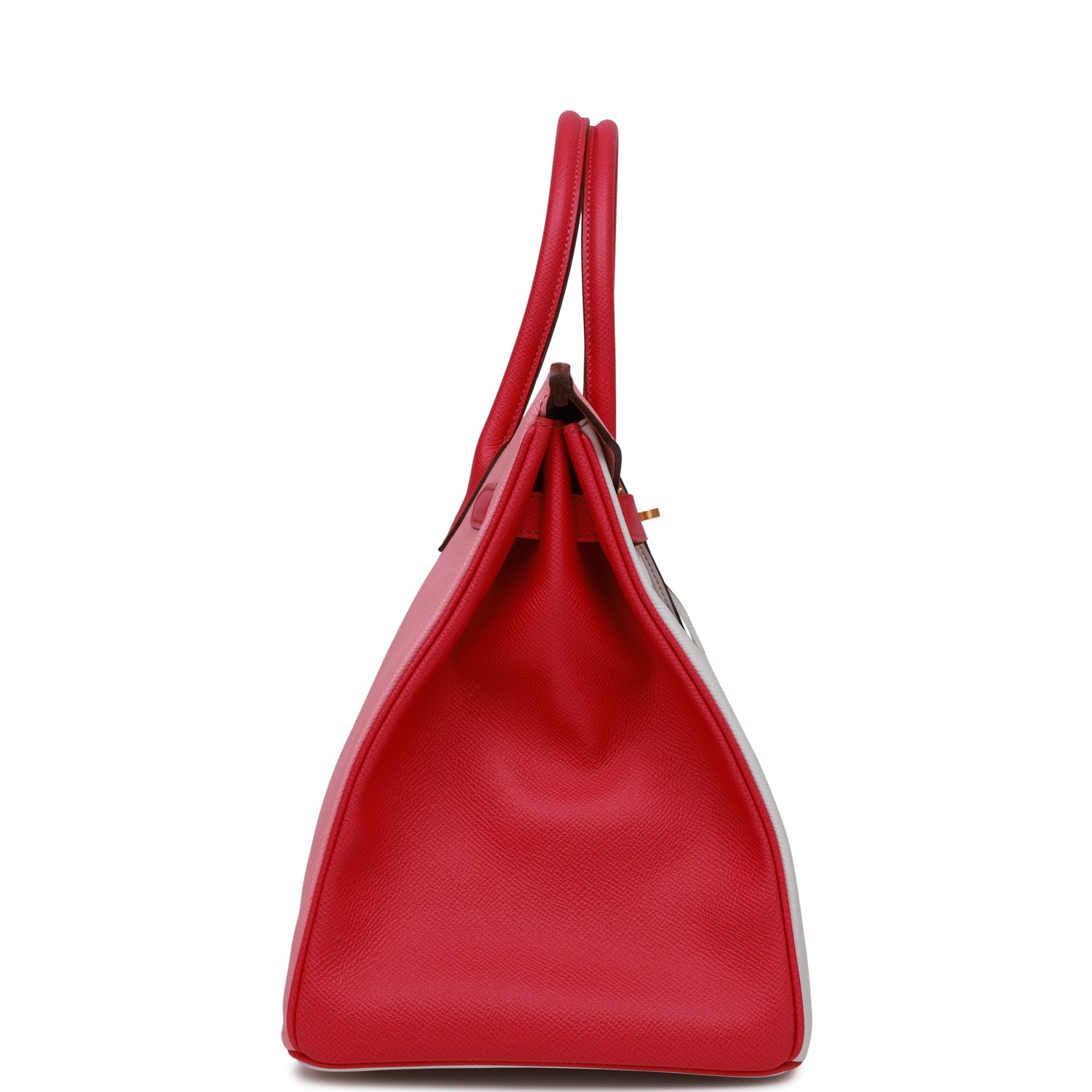 HMS Special Order (HSS) Birkin 35 Rose Tyrien, Rose Lipstick and White Epsom Brushed Gold Hardware