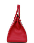 HMS Special Order (HSS) Birkin 35 Rose Tyrien, Rose Lipstick and White Epsom Brushed Gold Hardware