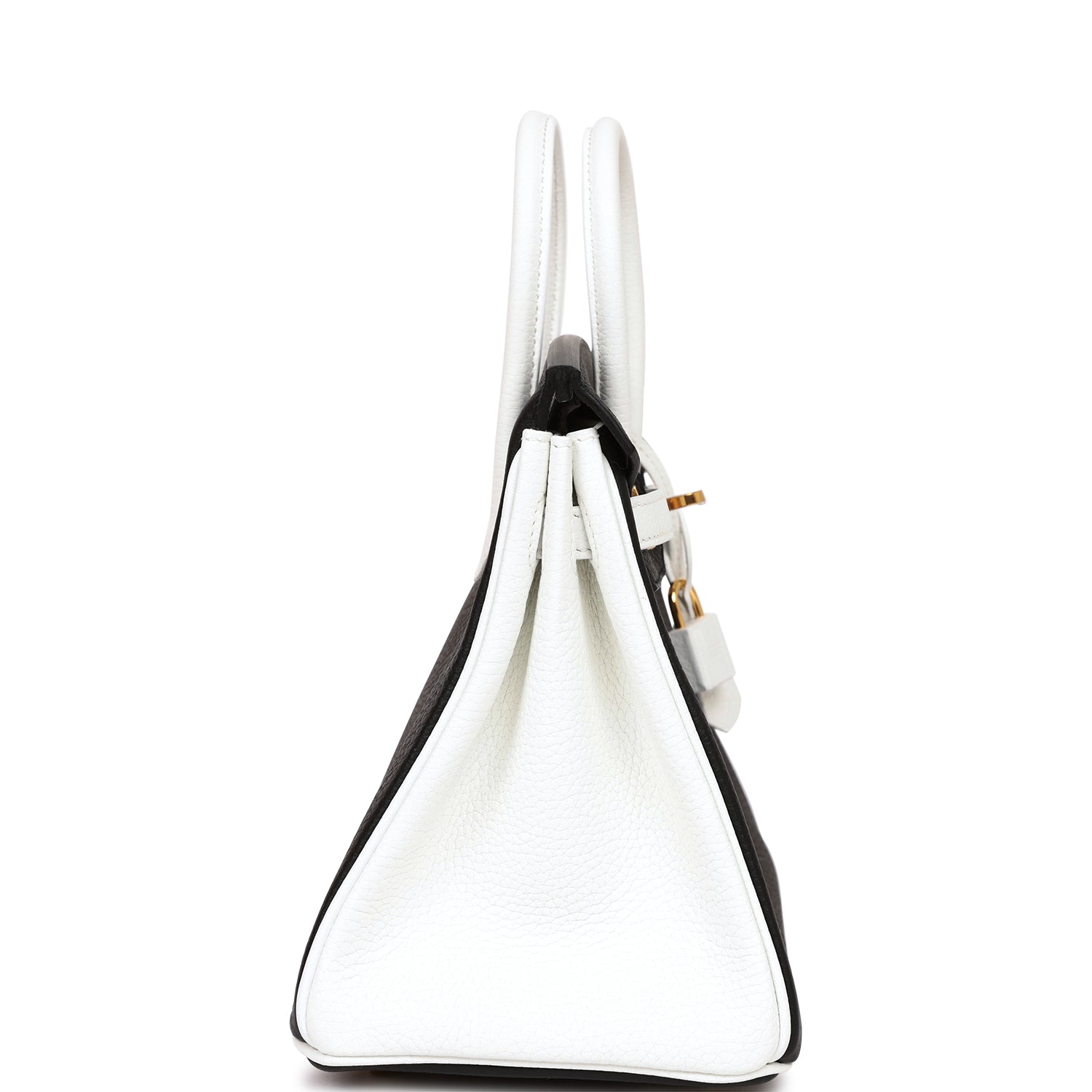 HMS Special Order (HSS) Birkin 25 Black and White Clemence Gold Hardware