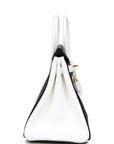 HMS Special Order (HSS) Birkin 25 Black and White Clemence Gold Hardware
