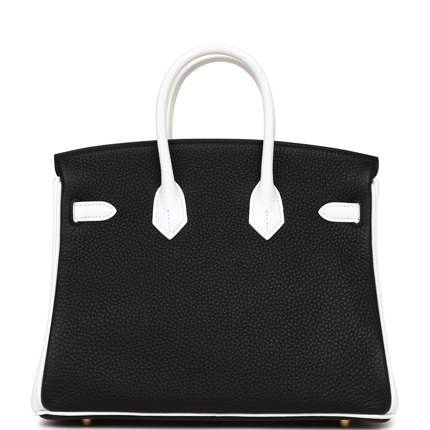 HMS Special Order (HSS) Birkin 25 Black and White Clemence Gold Hardware