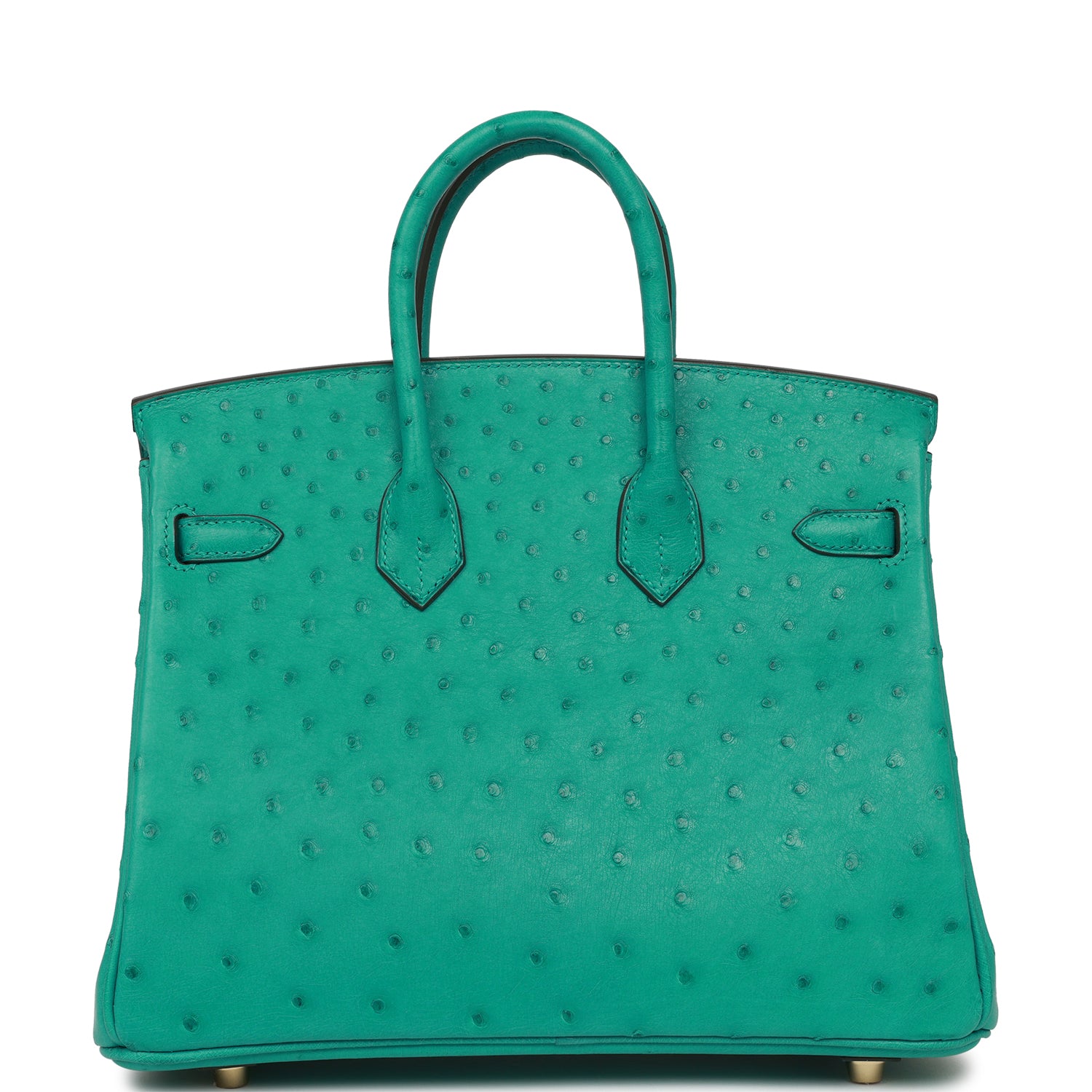 HMS Birkin 25 Vert Verone Ostrich Gold Hardware