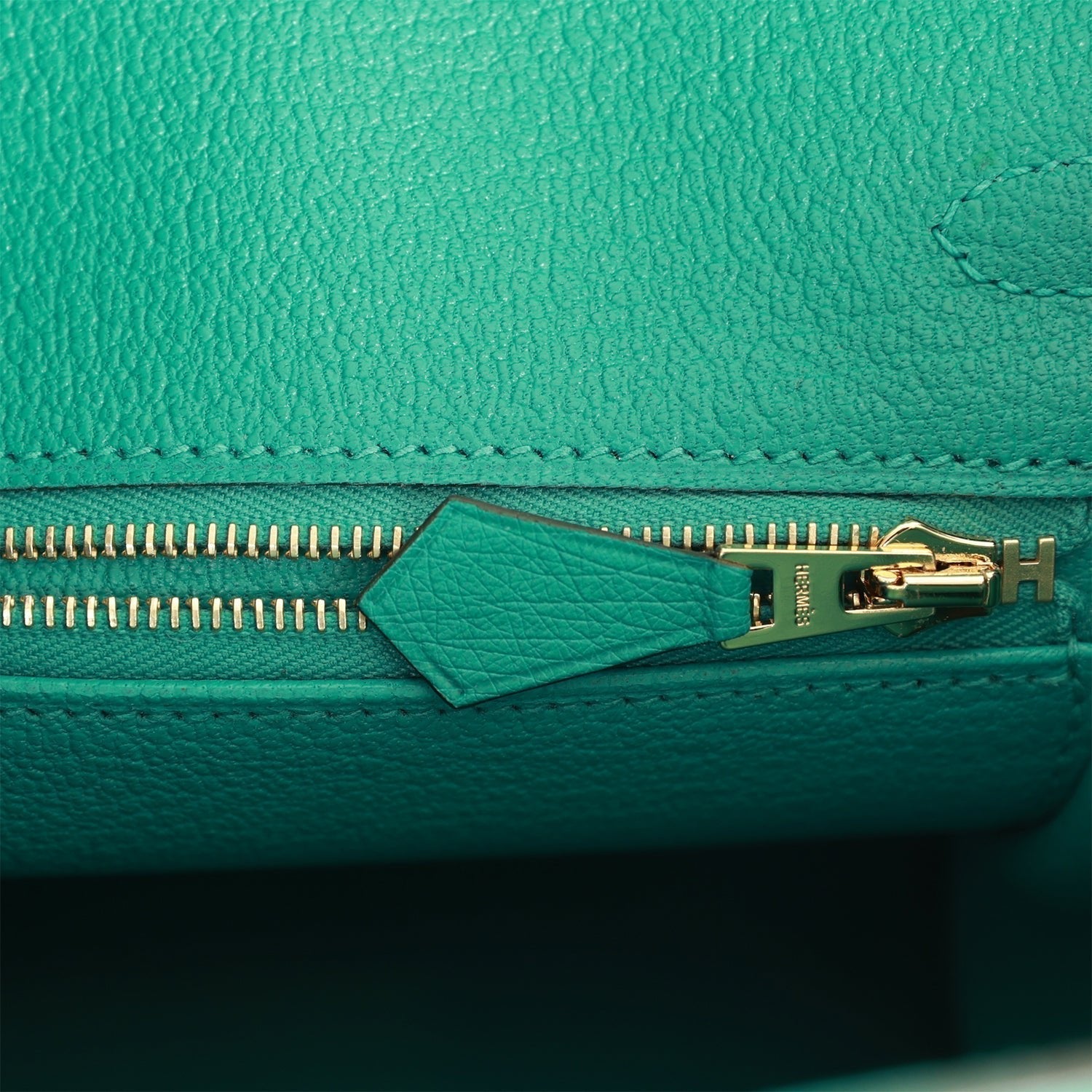 HMS Birkin 25 Vert Verone Ostrich Gold Hardware