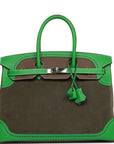HMS Grizzly Ghillies Birkin 35 Vert de Gris, Bambou and Taupe Doblis Palladium Hardware