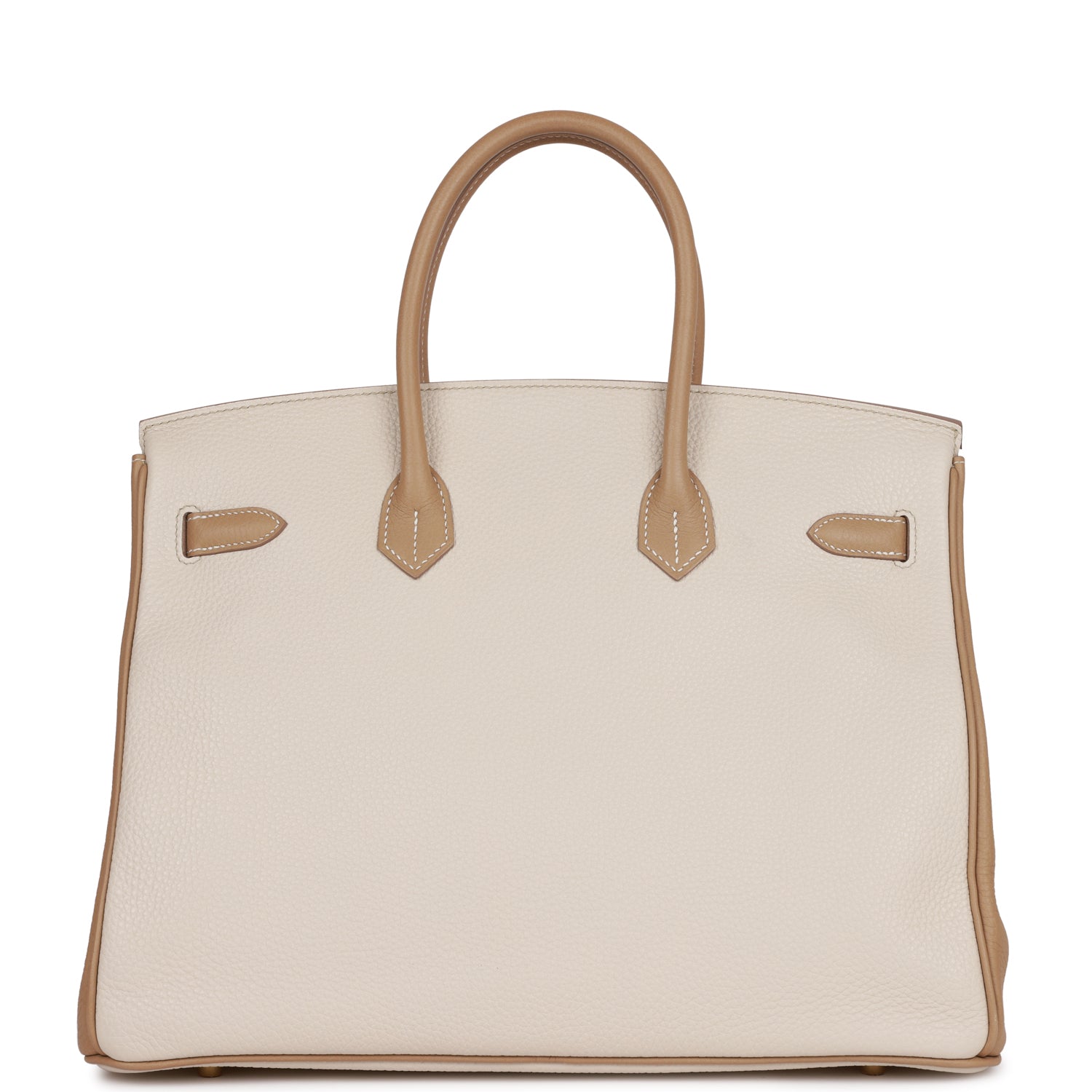 Top Quality HMS Special Order (HSS) Birkin 35 Craie and Trench Clemence Brushed Gold Hardware
