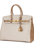 HMS Special Order (HSS) Birkin 35 Craie and Trench Clemence Brushed Gold Hardware