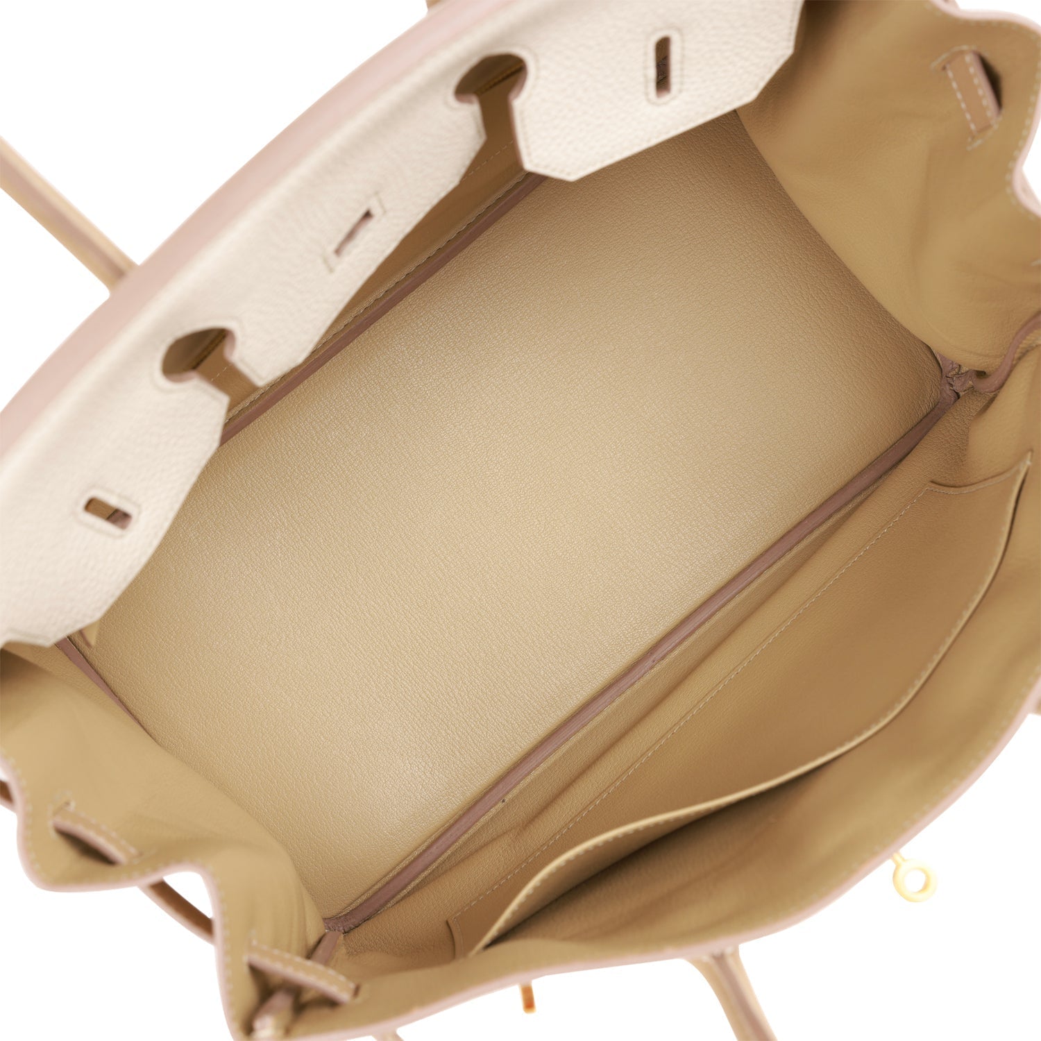 Top Quality HMS Special Order (HSS) Birkin 35 Craie and Trench Clemence Brushed Gold Hardware