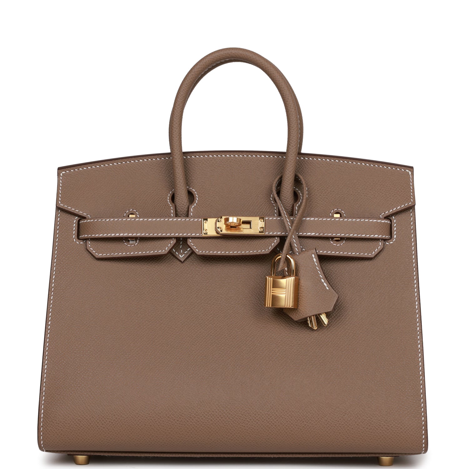 HMS Birkin Sellier 25 Etoupe Epsom Gold Hardware