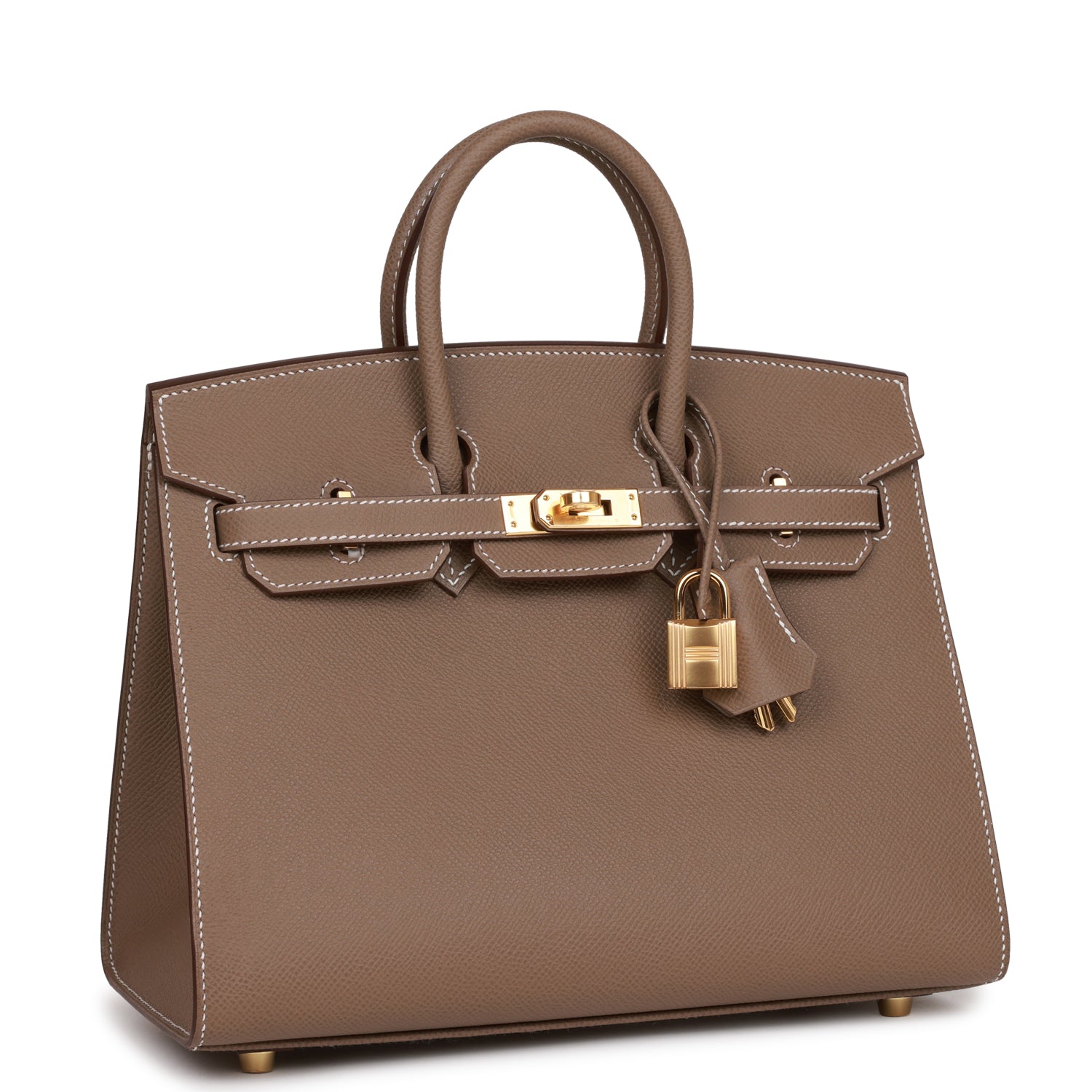 HMS Birkin Sellier 25 Etoupe Epsom Gold Hardware